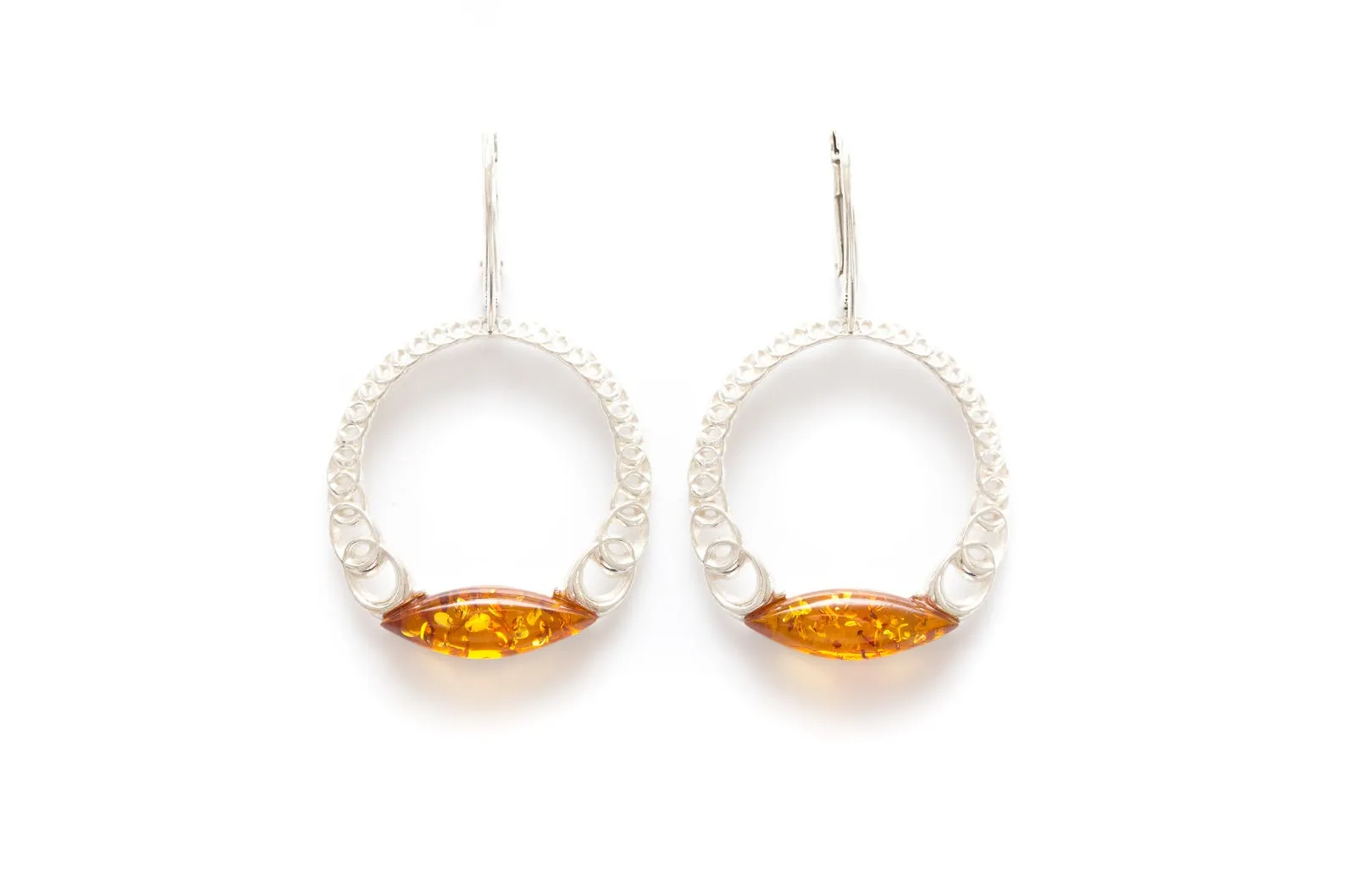 Sparkling Large Cognac Hoop Earrings - Elegant Statement Earrings for Evening Wear