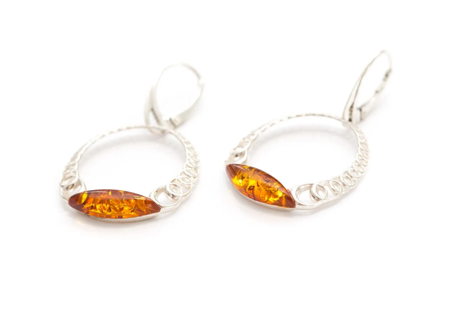 Sparkling Large Cognac Hoop Earrings - Elegant Statement Earrings for Evening Wear