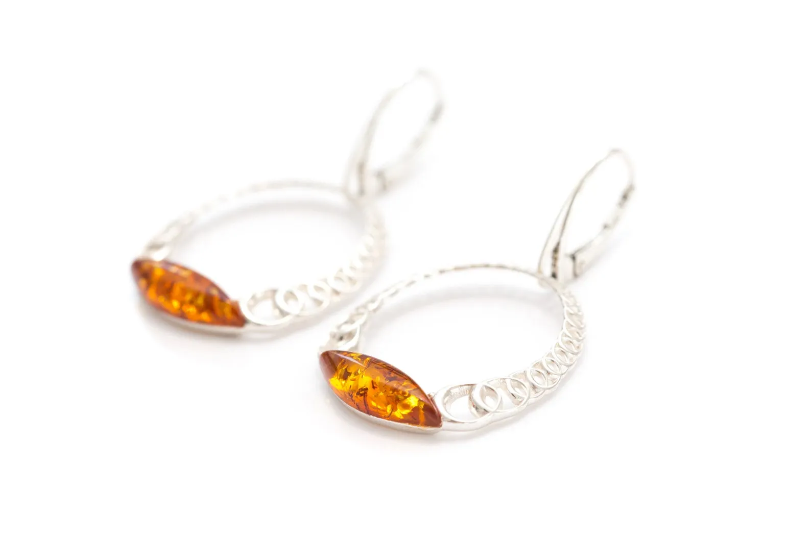 Sparkling Large Cognac Hoop Earrings - Elegant Statement Earrings for Evening Wear
