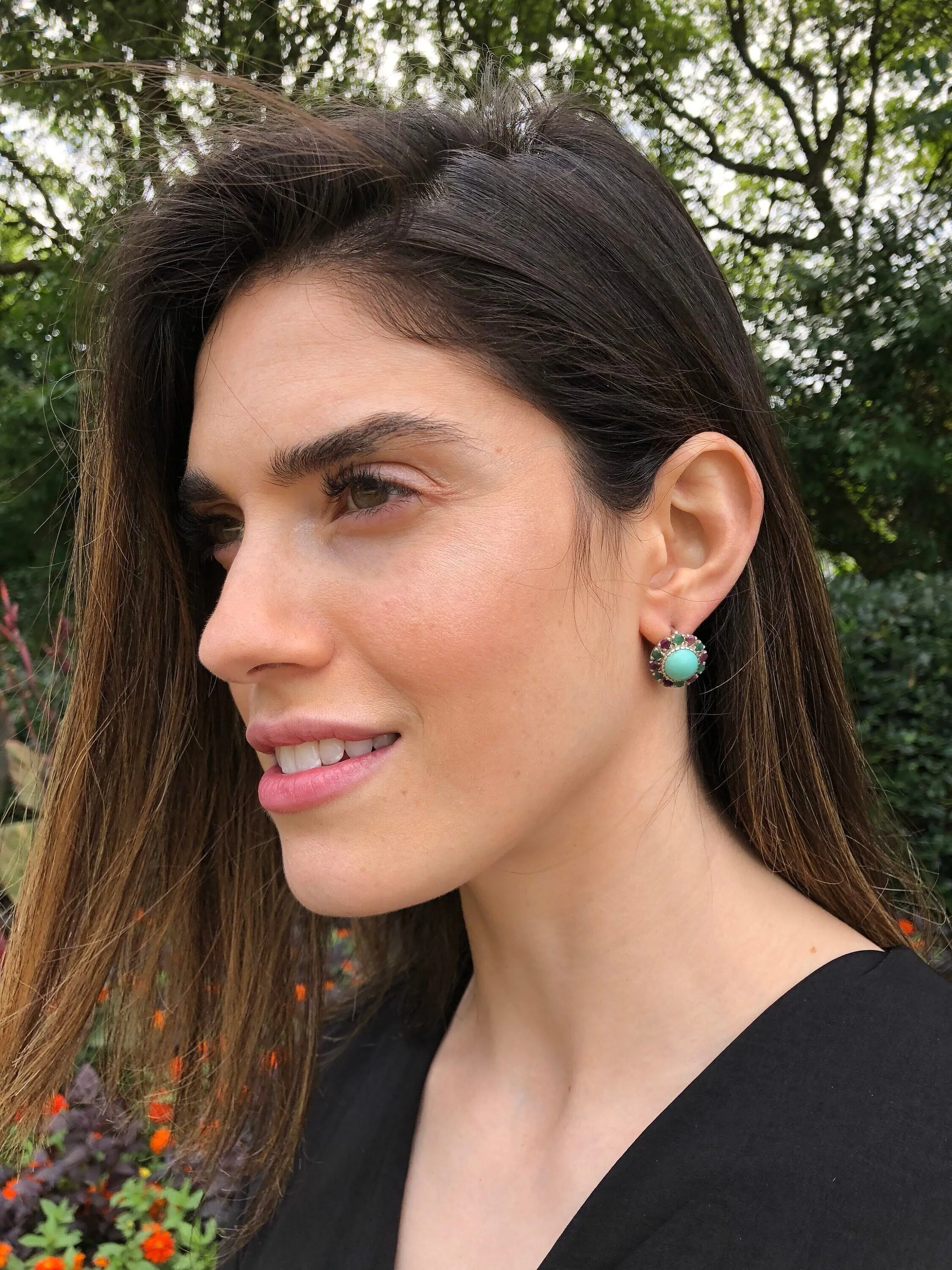 Statement Amethyst Earrings - Mothers Birthstone Earrings - Large Flower Earrings