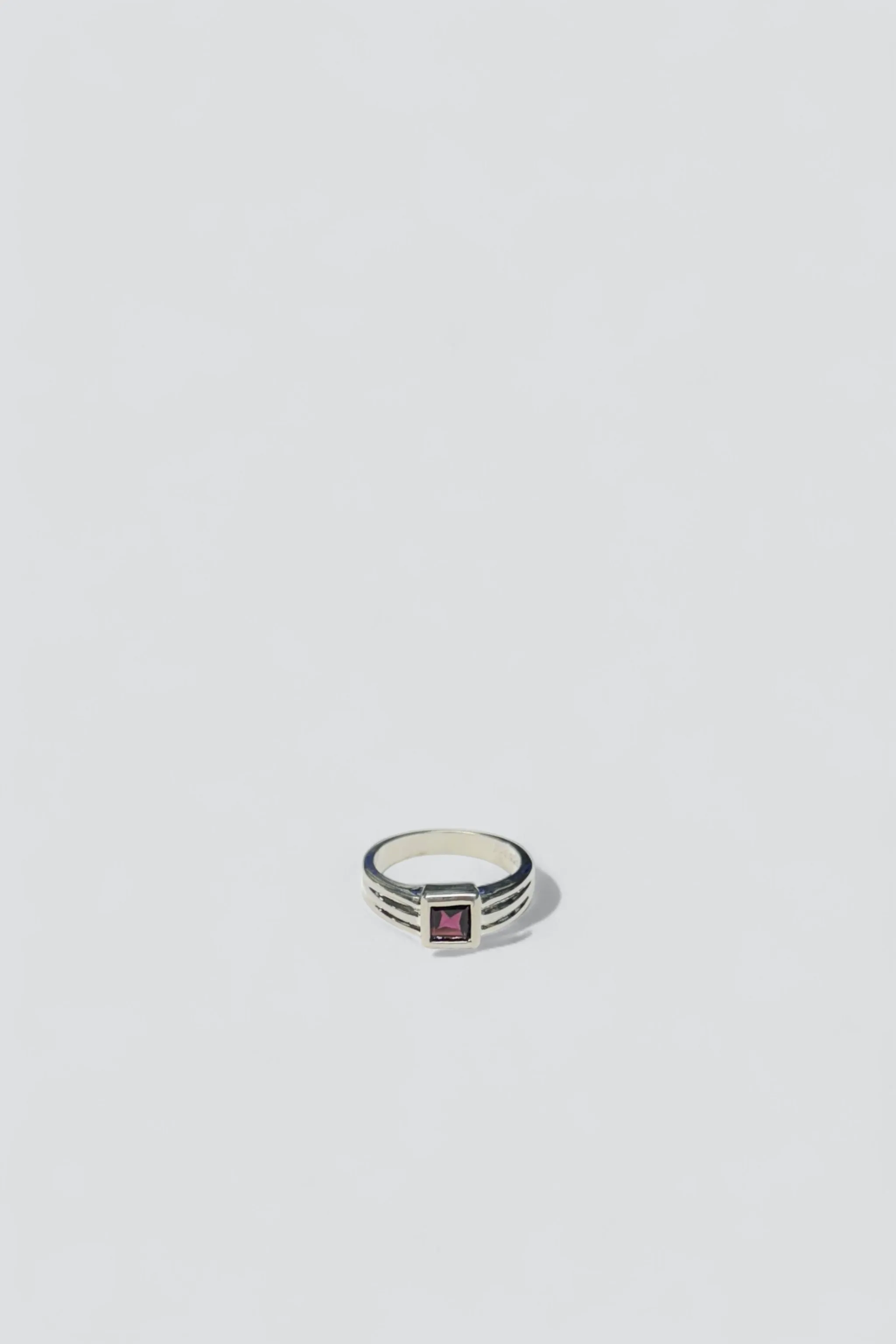 Sterling Silver Amethyst Square Signet Ring