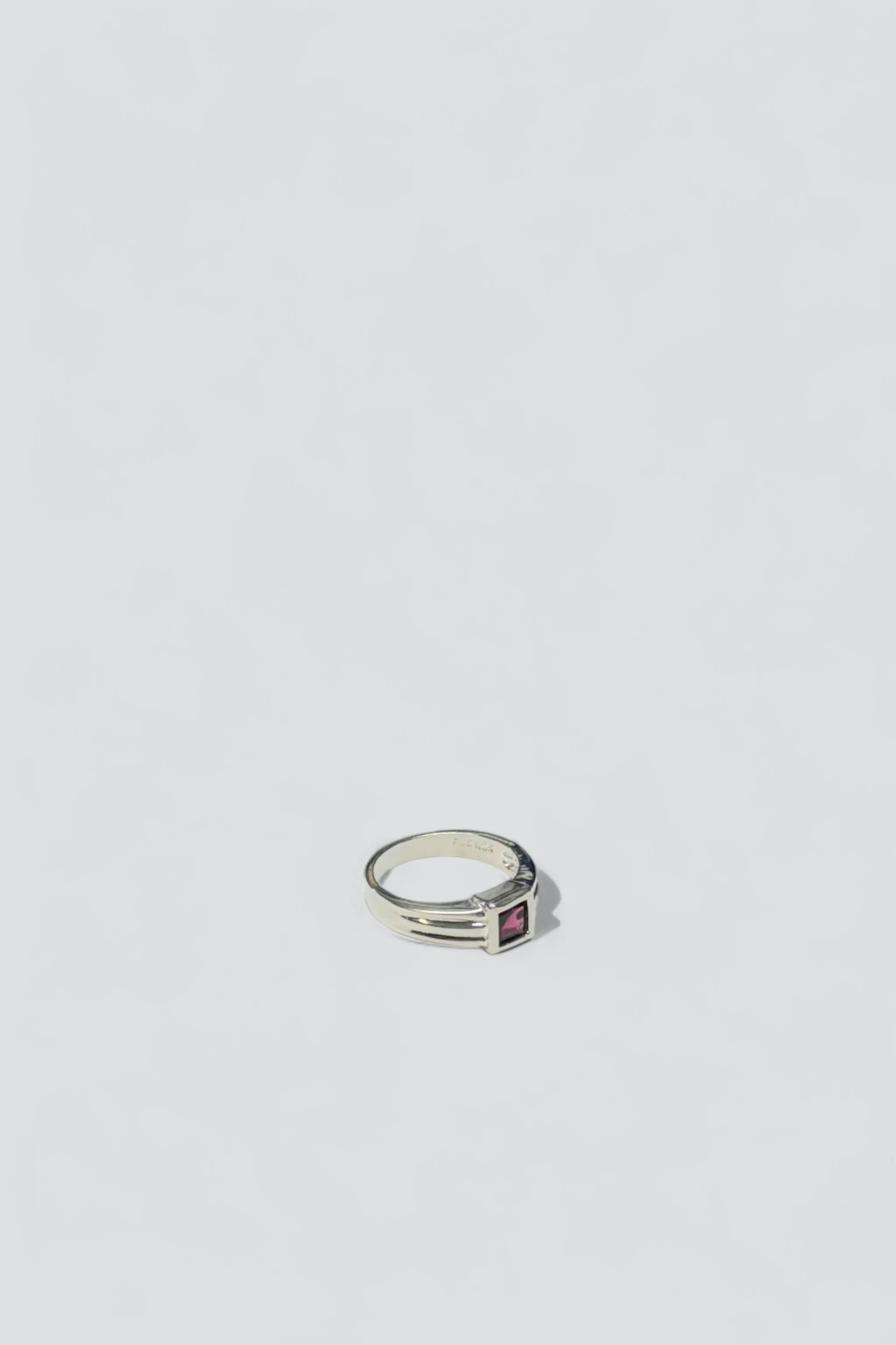 Sterling Silver Amethyst Square Signet Ring