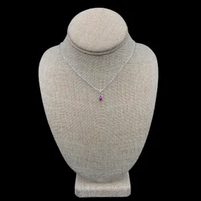 Sterling Silver And Ruby Gemstone Necklace