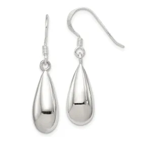 Sterling Silver Oval Drop Wire Earrings