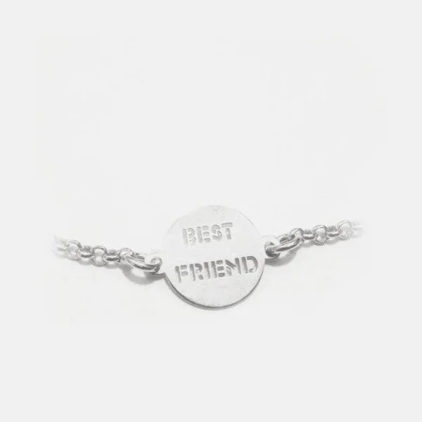 Sterling Silver "Best Friend" Charm Bracelet 7 inch