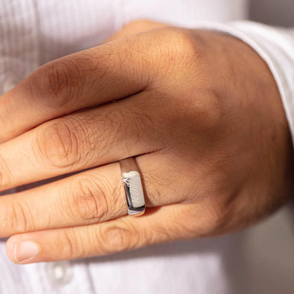 Sterling Silver Rectangular Signet Ring