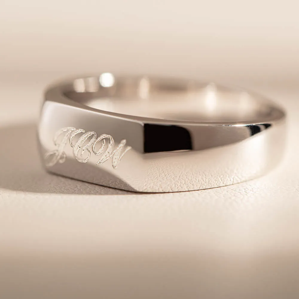 Sterling Silver Rectangular Signet Ring