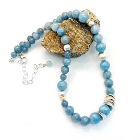 String of Calming Aquamarine Necklace