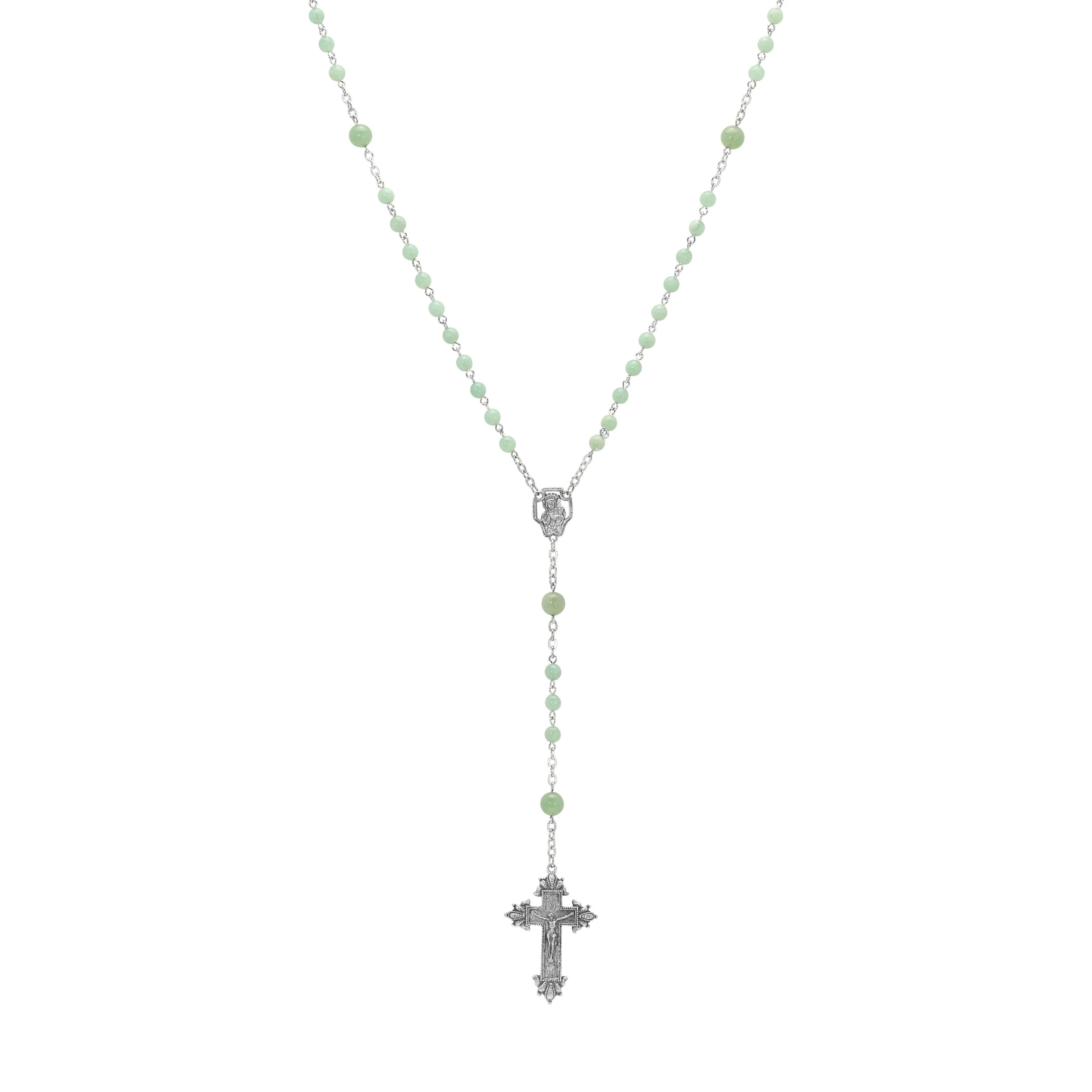 Symbols Of Faith Beaded Crucifix Rosary Necklace