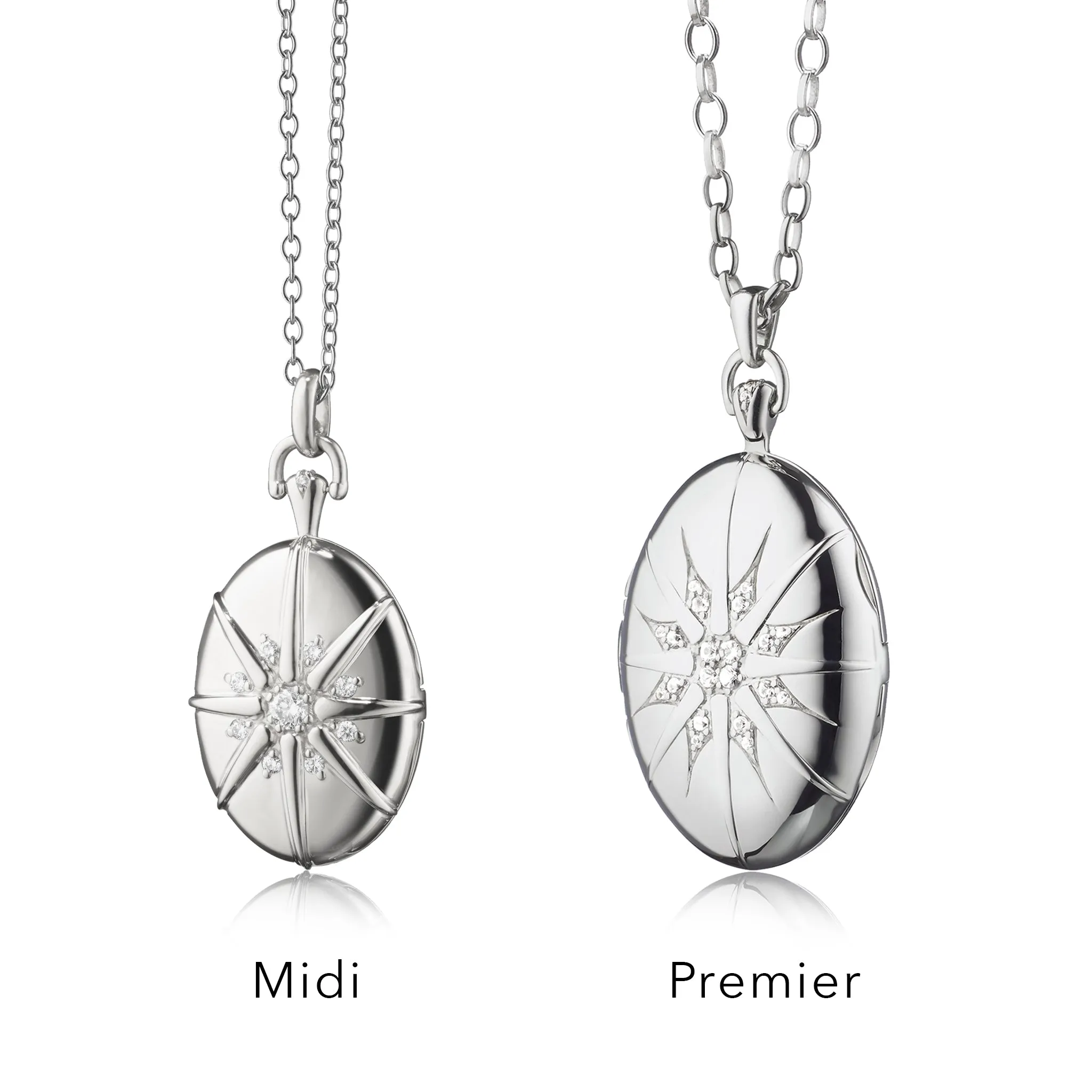 The Four Image "Premier" Locket with Starburst in Sterling Silver