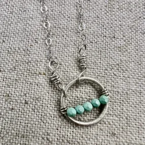 The line Necklace-in 3 shades of Turquoise