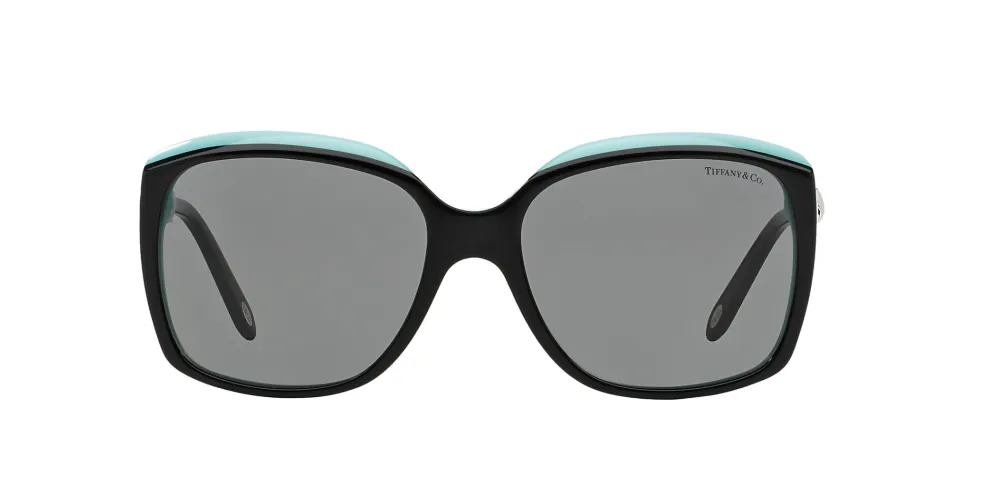 Tiffany & Co. Square Non-Polarized Sunglasses - Black/Tiffany Blue/Gray