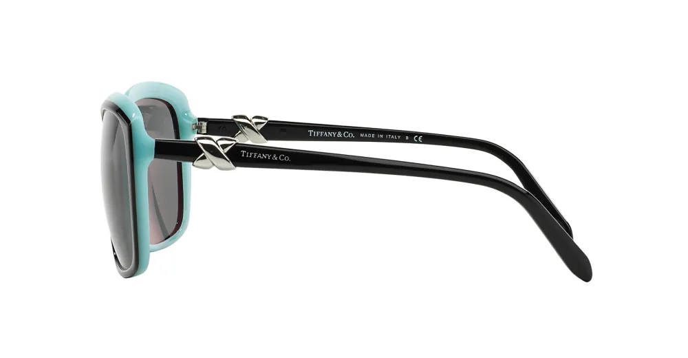 Tiffany & Co. Square Non-Polarized Sunglasses - Black/Tiffany Blue/Gray