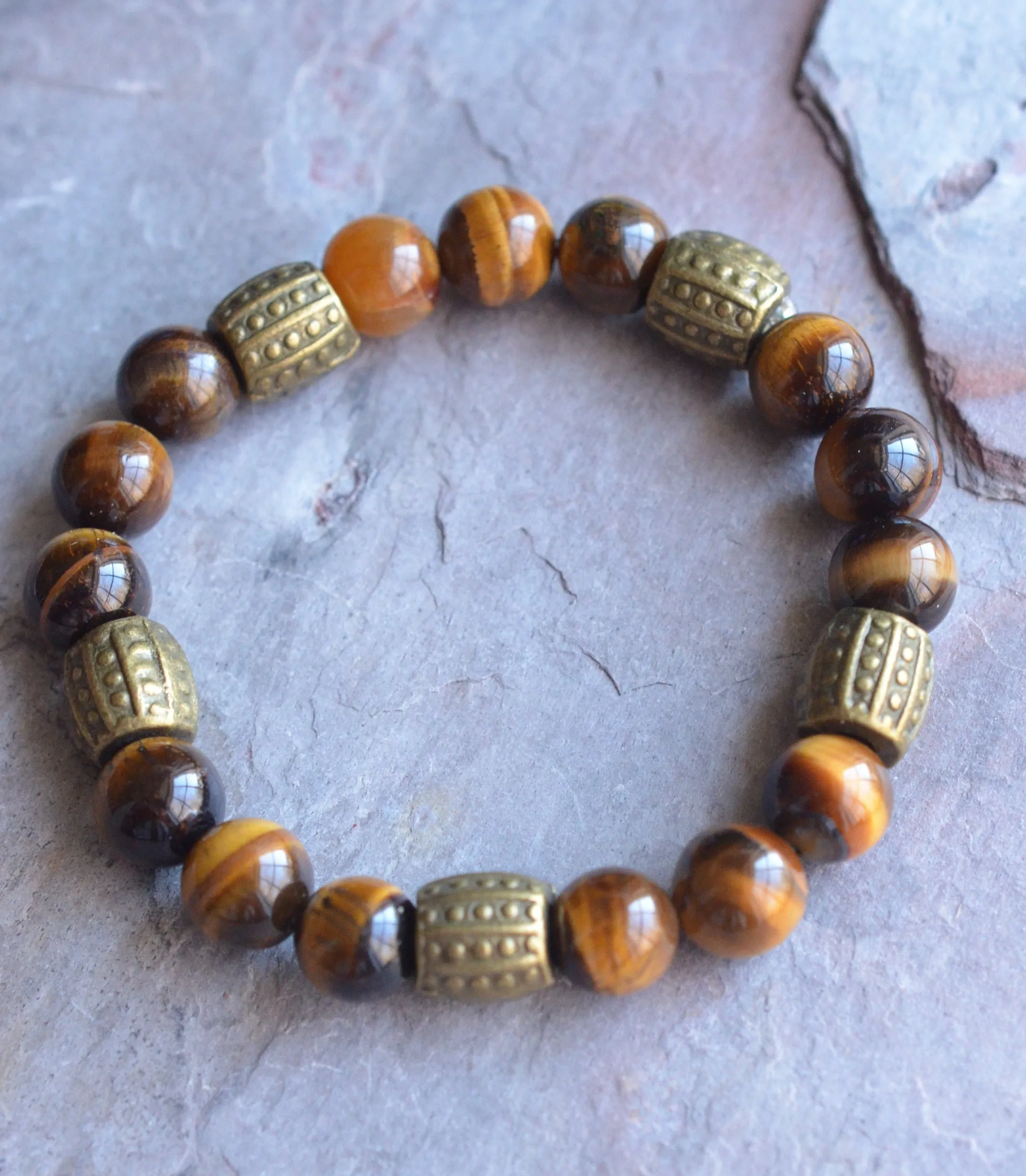 Tiger Eye Mens Bracelet Beaded Stretch Bracelet Womens Bracelet Mens Gifts - Stephen