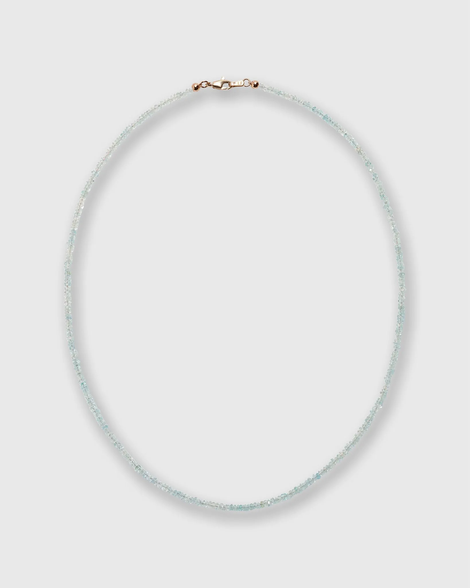 Tiny Beaded 14K Gold Necklace in Aquamarine