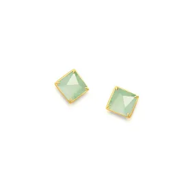 TRACEY CHEN | Earring | Square Jadeite Studs | Medium