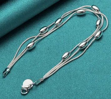 TRIPLE STRAND SILVER CHAIN BRACELET