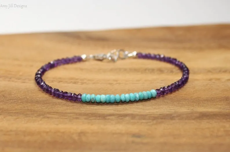Turquoise & Amethyst Bracelet