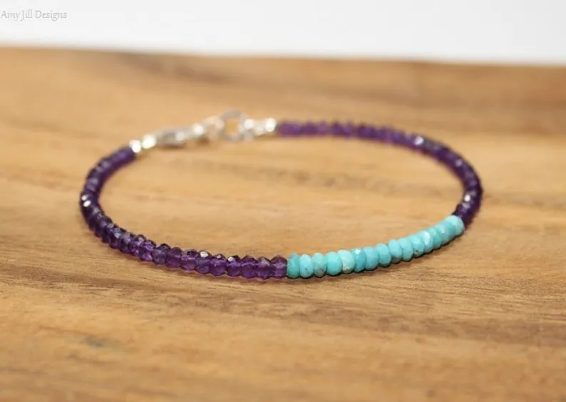 Turquoise & Amethyst Bracelet
