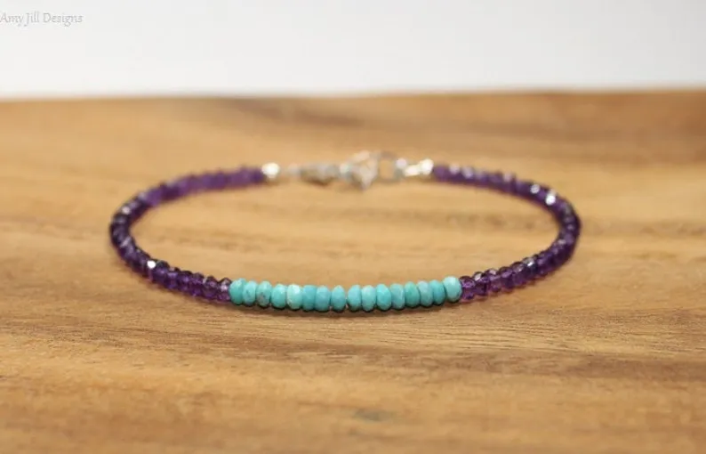Turquoise & Amethyst Bracelet