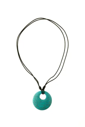 Turquoise Circle Pendant Necklace