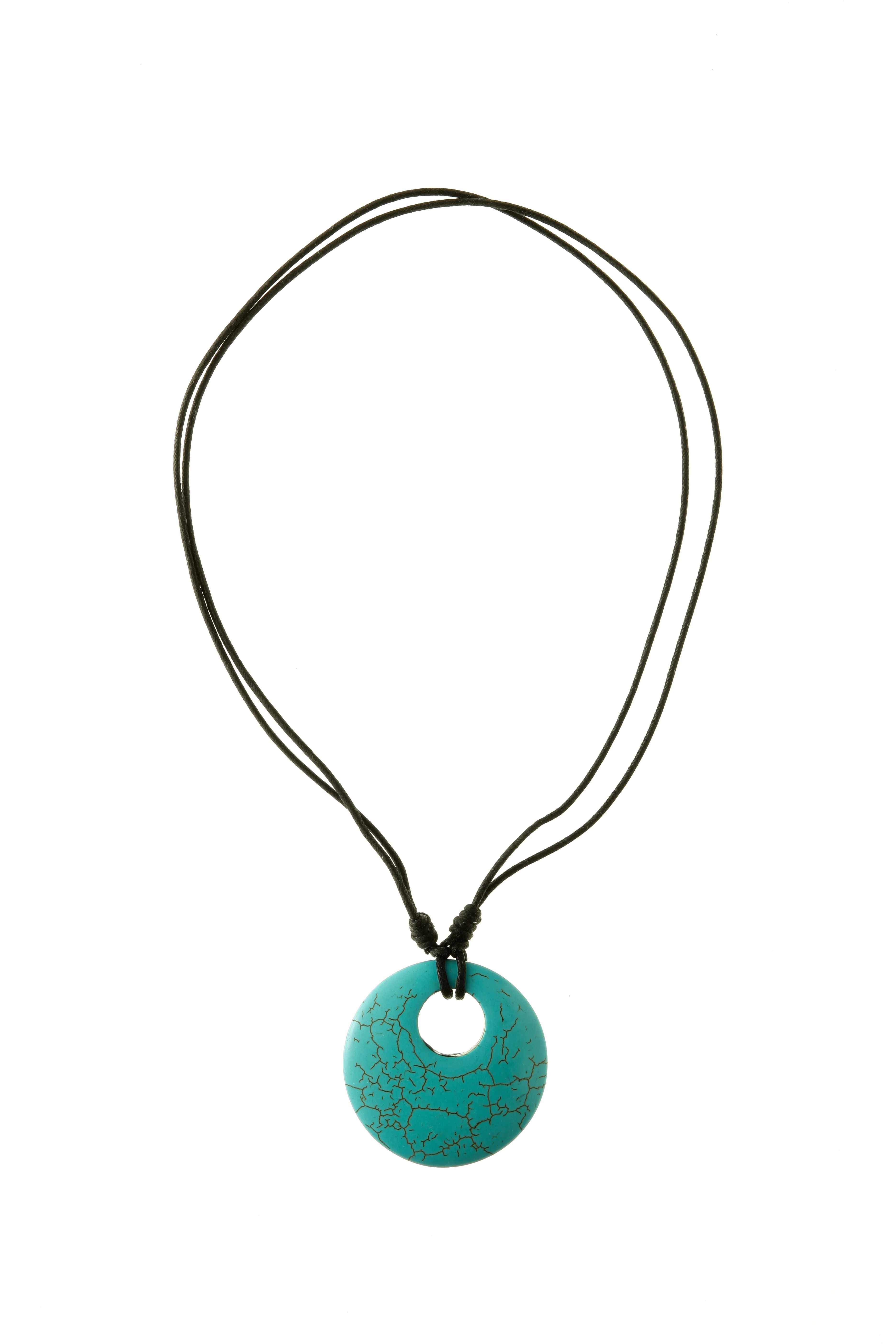 Turquoise Circle Pendant Necklace