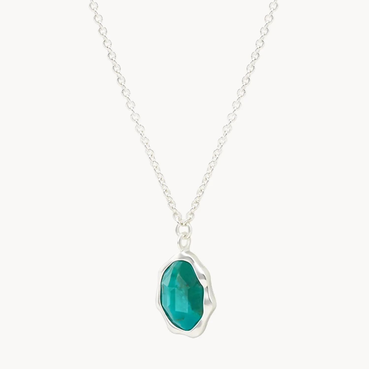turquoise mood necklace silver - sterling silver, turquoise