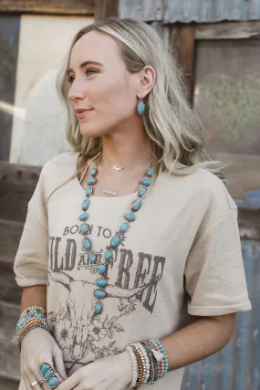 Turquoise Trails Necklace and Earring Set - Turquoise