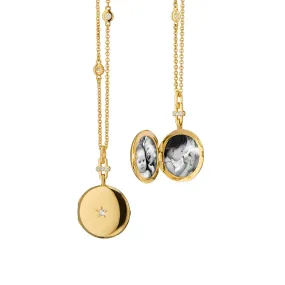 Twinkle Star 18K Gold & Diamond Anniversary Locket Necklace