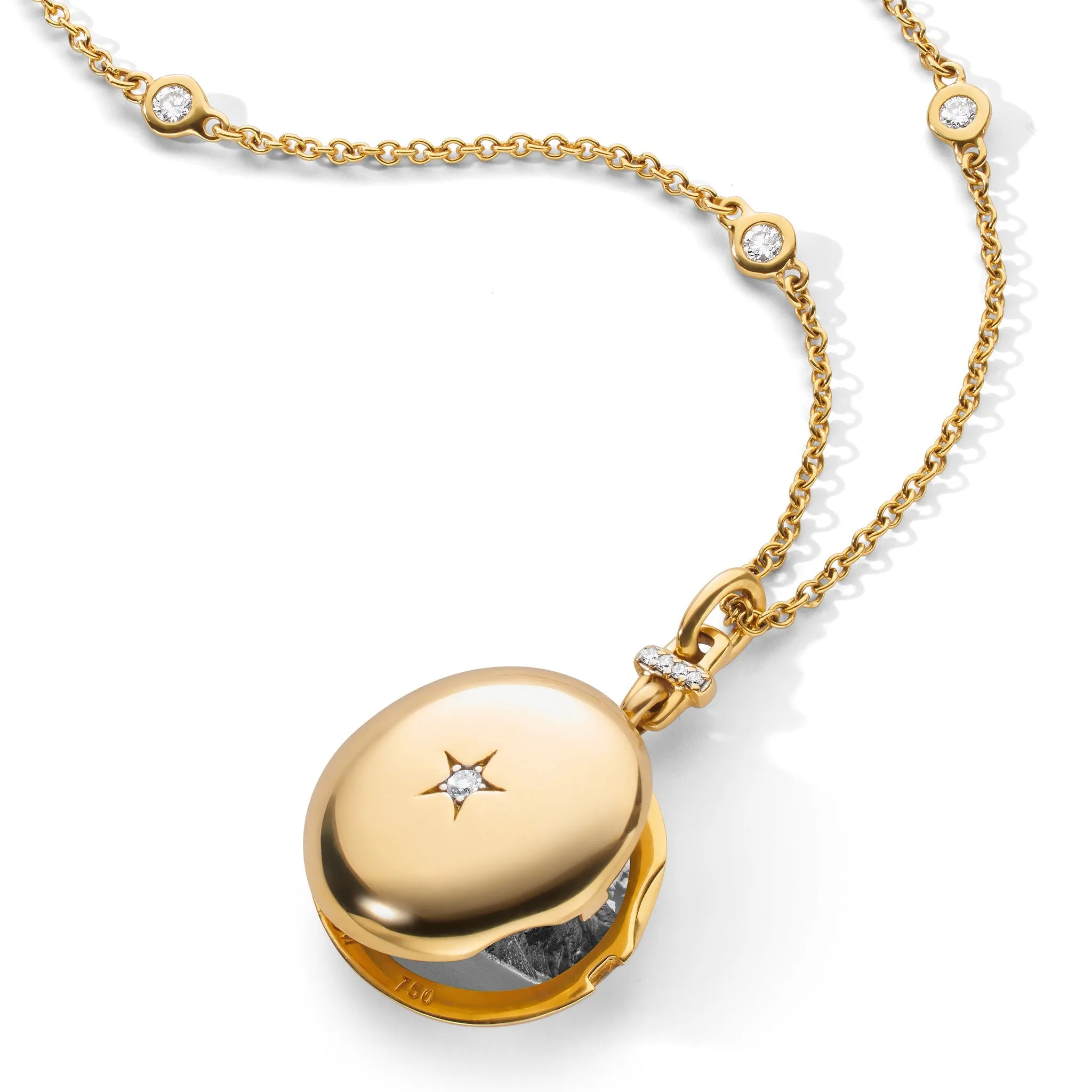 Twinkle Star 18K Gold & Diamond Anniversary Locket Necklace
