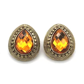 【UK輸入】ヴィンテージ ジョーン・リバース アンバー ピアス/Vintage JOAN RIVERS Amber Post Earrings