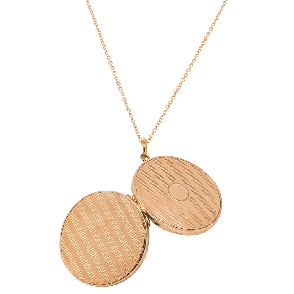 Vintage 8ct Rose Gold Round Locket