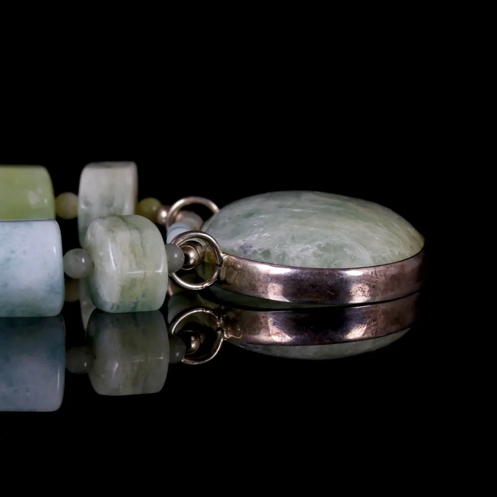 Vintage Aquamarine Silver Necklace Natural Aquamarines