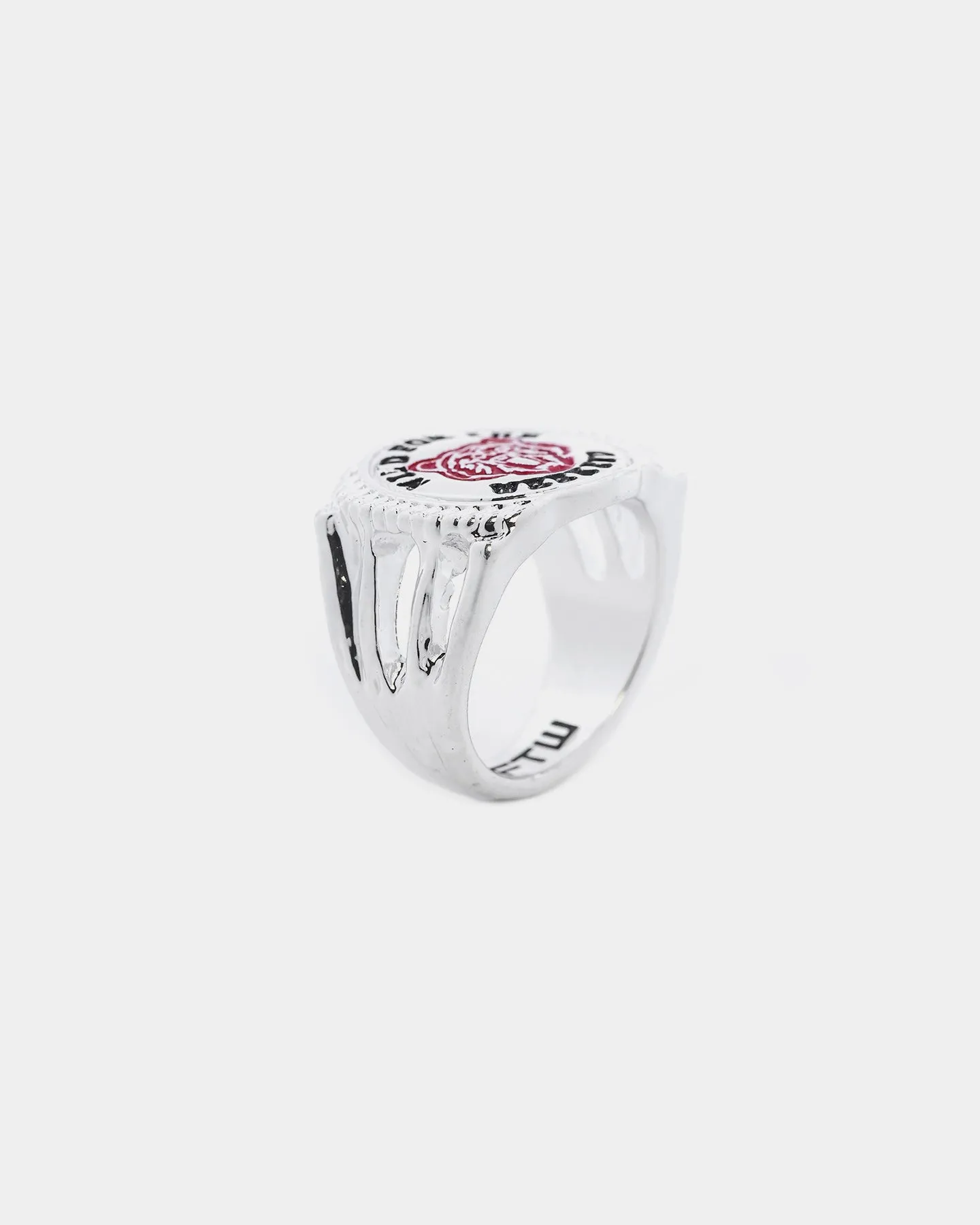 Wild For The Weekend Baller Bear Coin Signet Ring (Large) Silver