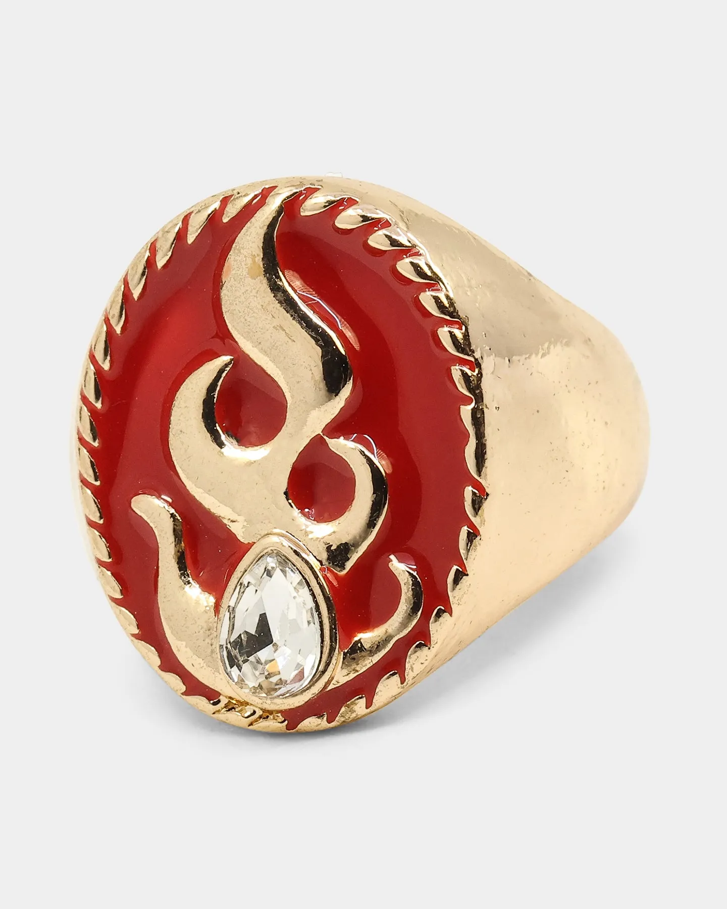 Wild For The Weekend Flame Signet Ring (Medium) Gold