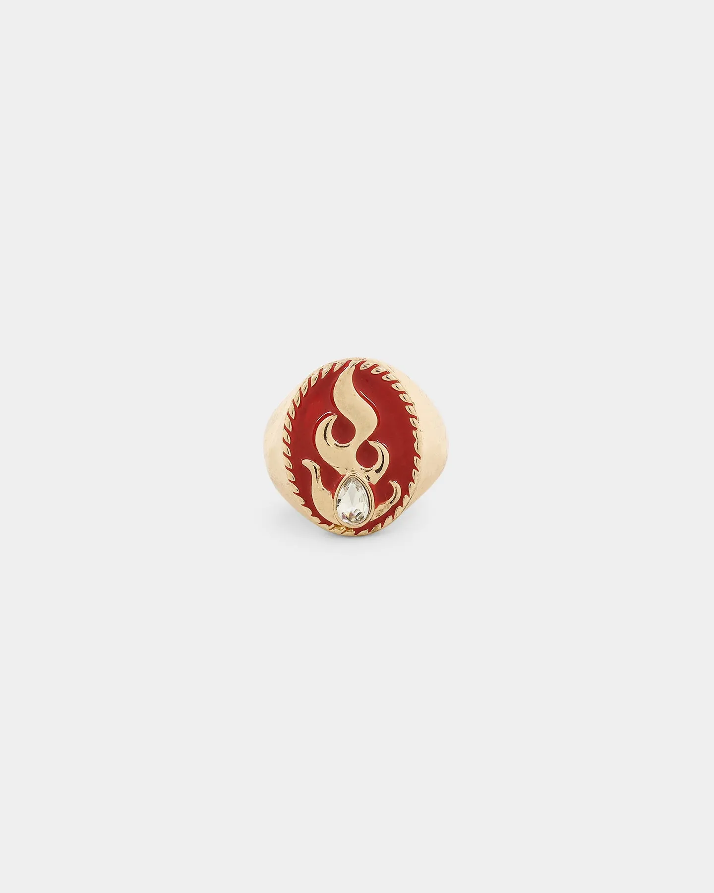 Wild For The Weekend Flame Signet Ring (Medium) Gold