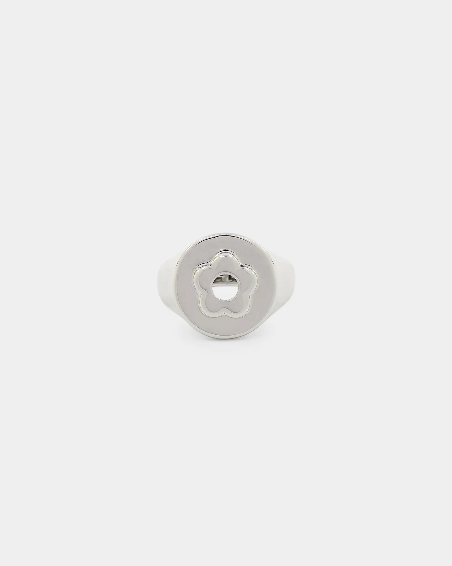 Wild For The Weekend Flower Power Signet Ring (Medium) Silver