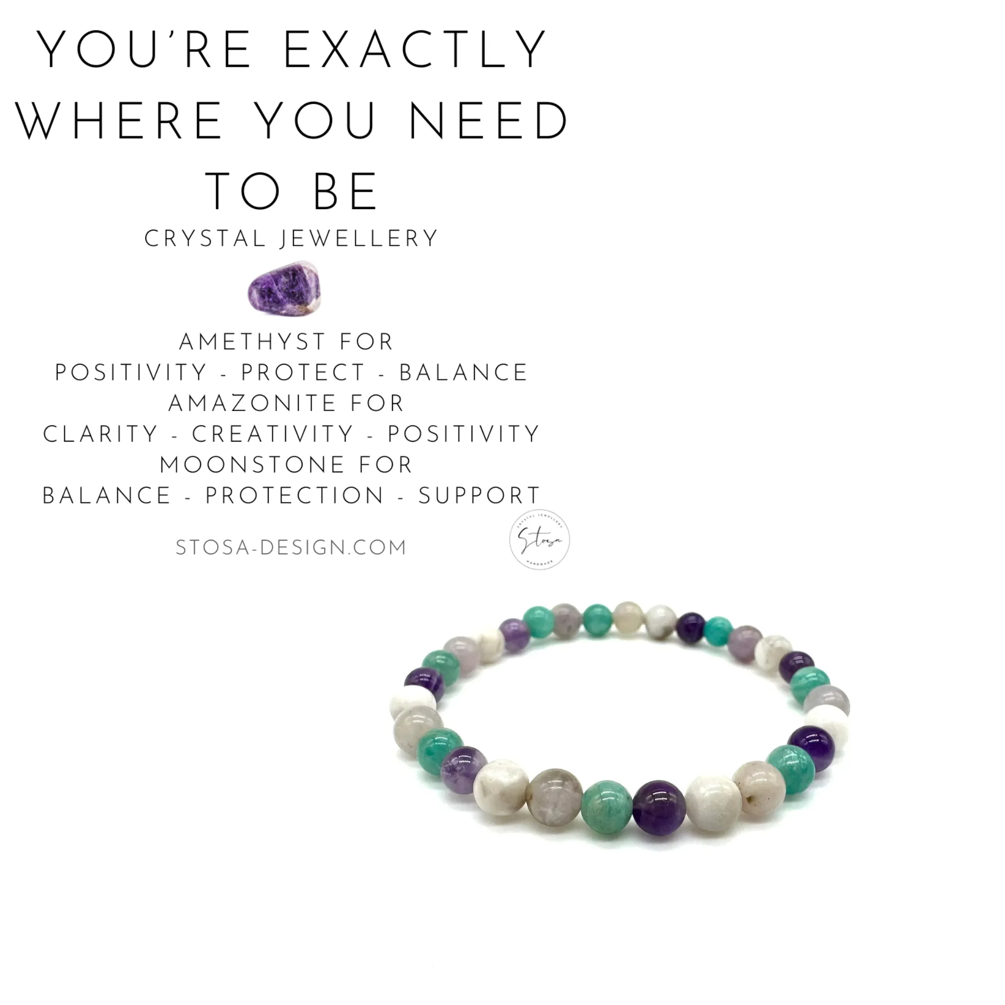 You're Exactly Where You Need To Be Crystal Bracelet
